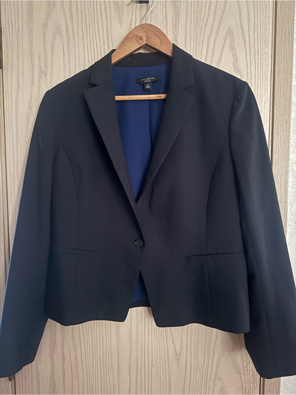 Ann Taylor Navy Pinstripe Blazer